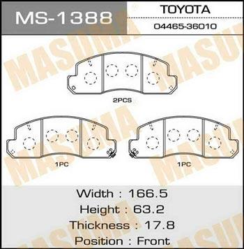 Masuma MS-1388 Brake shoe set MS1388: Buy near me in Poland at 2407.PL - Good price!