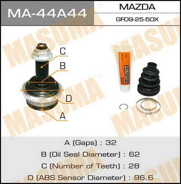 Masuma MA-44A44 Шарнир равных угловых скоростей (ШРУС) MA44A44: Отличная цена - Купить в Польше на 2407.PL!