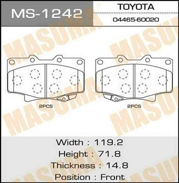 Masuma MS-1242 Brake shoe set MS1242: Buy near me in Poland at 2407.PL - Good price!