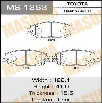 Masuma MS-1363 Brake shoe set MS1363: Buy near me in Poland at 2407.PL - Good price!