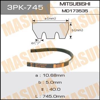 Masuma 3PK- 745 Pasek klinowy wielorowkowy 3PK745 3PK745: Dobra cena w Polsce na 2407.PL - Kup Teraz!