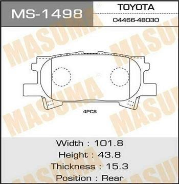 Masuma MS-1498 Bremsbackensatz MS1498: Kaufen Sie zu einem guten Preis in Polen bei 2407.PL!