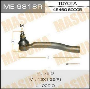 Masuma ME-9818R Tie rod end right ME9818R: Buy near me in Poland at 2407.PL - Good price!