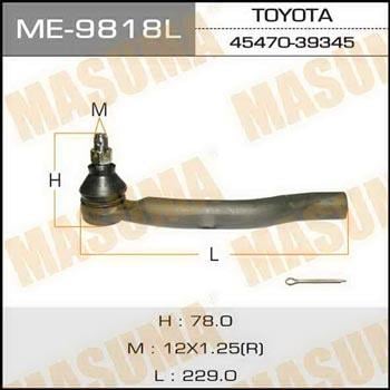 Masuma ME-9818L Tie rod end left ME9818L: Buy near me at 2407.PL in Poland at an Affordable price!