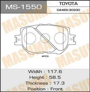 Masuma MS-1550 Bremsbackensatz MS1550: Kaufen Sie zu einem guten Preis in Polen bei 2407.PL!