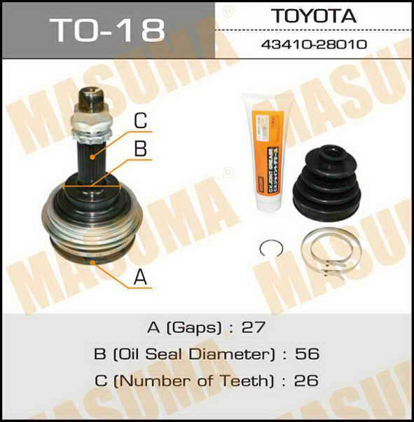 Masuma TO-18 CV joint TO18: Buy near me in Poland at 2407.PL - Good price!