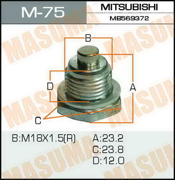 Masuma M-75 Sump plug M75: Buy near me in Poland at 2407.PL - Good price!