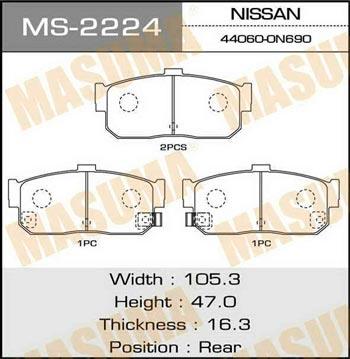 Masuma MS-2224 Brake shoe set MS2224: Buy near me in Poland at 2407.PL - Good price!