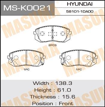 Masuma MS-K0021 Колодки тормозные барабанные, комплект MSK0021: Отличная цена - Купить в Польше на 2407.PL!