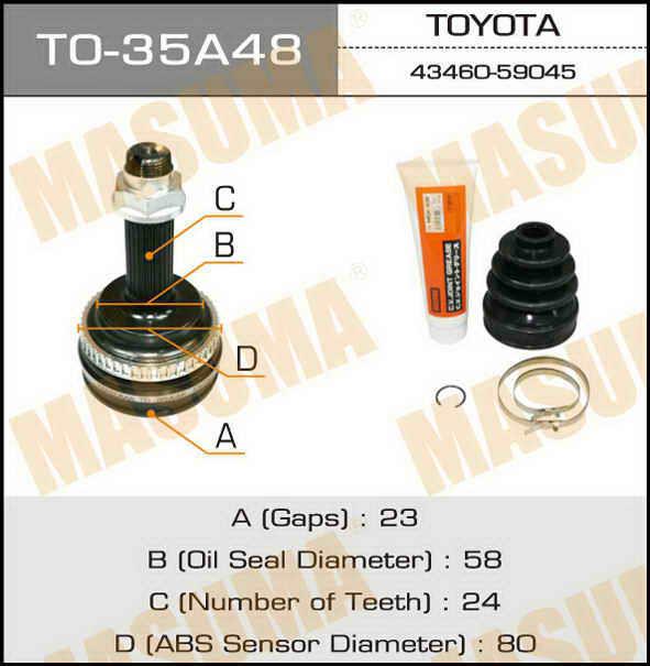 Masuma TO-35A48 CV joint TO35A48: Buy near me in Poland at 2407.PL - Good price!