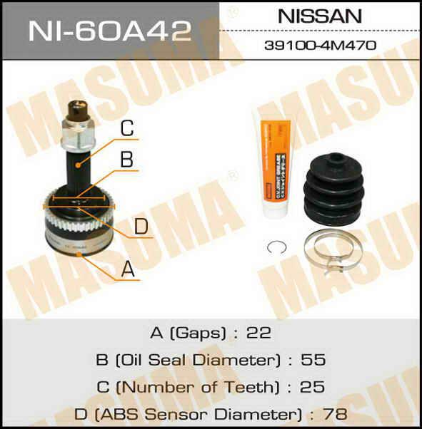 Masuma NI-60A42 Przegub homokinetyczny NI60A42: Dobra cena w Polsce na 2407.PL - Kup Teraz!