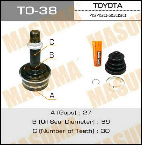 Masuma TO-38 CV joint TO38: Buy near me in Poland at 2407.PL - Good price!
