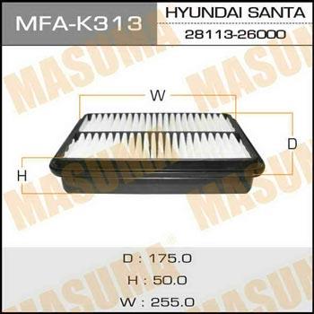 Masuma MFA-K313 Воздушный фильтр MFAK313: Отличная цена - Купить в Польше на 2407.PL!