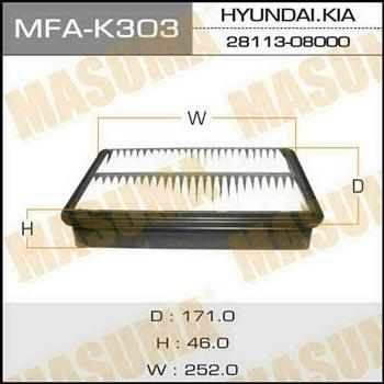 Masuma MFA-K303 Air filter MFAK303: Buy near me in Poland at 2407.PL - Good price!