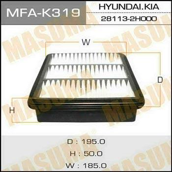 Masuma MFA-K319 Air filter MFAK319: Buy near me in Poland at 2407.PL - Good price!
