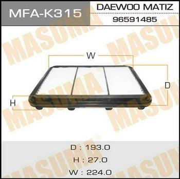 Masuma MFA-K315 Air filter MFAK315: Buy near me in Poland at 2407.PL - Good price!
