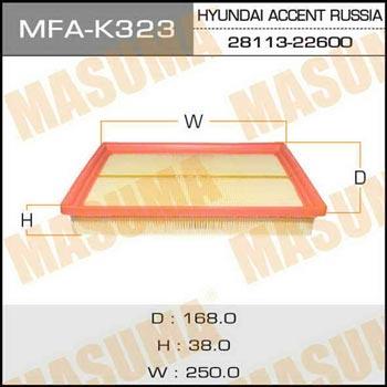Masuma MFA-K323 Air filter MFAK323: Buy near me in Poland at 2407.PL - Good price!