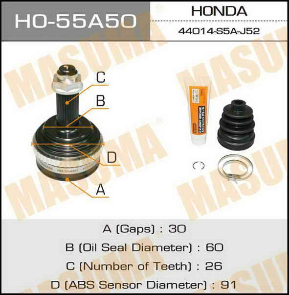 Masuma HO-55A50 CV joint HO55A50: Buy near me in Poland at 2407.PL - Good price!