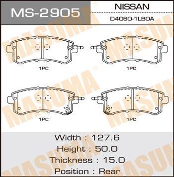Masuma MS-2905 Brake shoe set MS2905: Buy near me in Poland at 2407.PL - Good price!