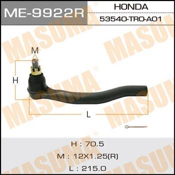 Masuma ME-9922R Tie rod end right ME9922R: Buy near me in Poland at 2407.PL - Good price!