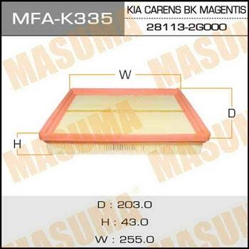 Masuma MFA-K335 Air filter MFAK335: Buy near me in Poland at 2407.PL - Good price!