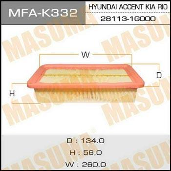 Masuma MFA-K332 Air filter MFAK332: Buy near me in Poland at 2407.PL - Good price!