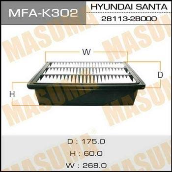 Masuma MFA-K302 Air filter MFAK302: Buy near me in Poland at 2407.PL - Good price!