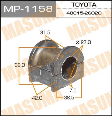 Masuma MP-1158 Втулка стабилизатора переднего MP1158: Отличная цена - Купить в Польше на 2407.PL!