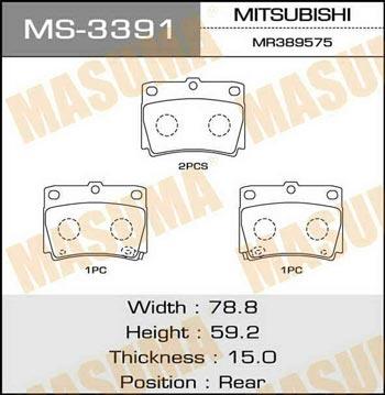 Masuma MS-3391 Brake shoe set MS3391: Buy near me in Poland at 2407.PL - Good price!
