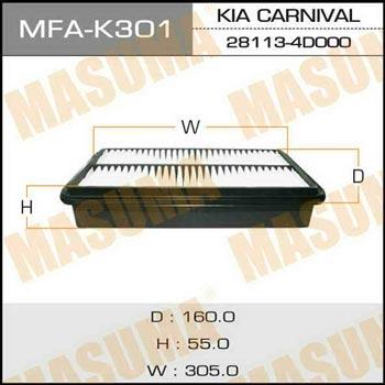 Masuma MFA-K301 Повітряний фільтр MFAK301: Приваблива ціна - Купити у Польщі на 2407.PL!