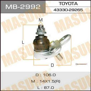 Masuma MB-2992 Опора шаровая MB2992: Отличная цена - Купить в Польше на 2407.PL!