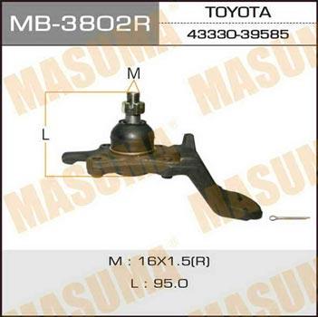Masuma MB-3802R Ball joint MB3802R: Buy near me at 2407.PL in Poland at an Affordable price!