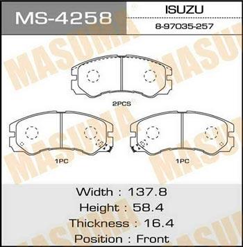 Masuma MS-4258 Колодки гальмівні барабанні, комплект MS4258: Приваблива ціна - Купити у Польщі на 2407.PL!