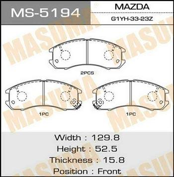 Masuma MS-5194 Brake shoe set MS5194: Buy near me in Poland at 2407.PL - Good price!