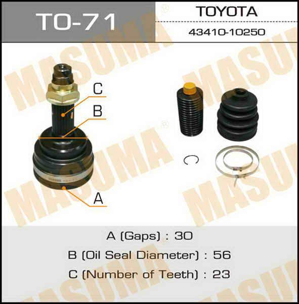 Masuma TO-71 Przegub homokinetyczny TO71: Dobra cena w Polsce na 2407.PL - Kup Teraz!