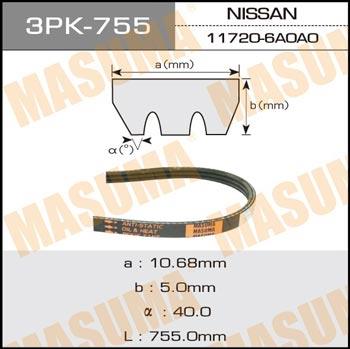 Masuma 3PK-755 V-ribbed belt 3PK755 3PK755: Buy near me in Poland at 2407.PL - Good price!