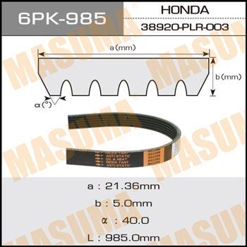Masuma 6PK-985 V-ribbed belt 6PK985 6PK985: Buy near me in Poland at 2407.PL - Good price!