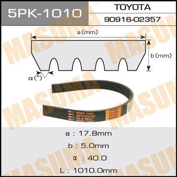 Masuma 5PK-1010 V-ribbed belt 5PK1010 5PK1010: Buy near me in Poland at 2407.PL - Good price!