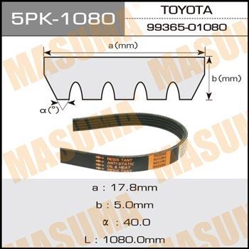 Masuma 5PK-1080 V-ribbed belt 5PK1080 5PK1080: Buy near me in Poland at 2407.PL - Good price!