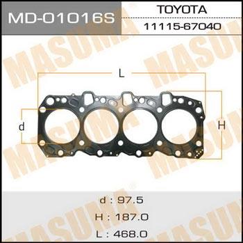 Masuma MD-01016S Gasket, cylinder head MD01016S: Buy near me in Poland at 2407.PL - Good price!