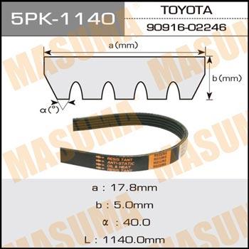 Masuma 5PK-1140 V-ribbed belt 5PK1140 5PK1140: Buy near me in Poland at 2407.PL - Good price!
