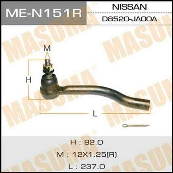 Masuma ME-N151R Tie rod end right MEN151R: Buy near me in Poland at 2407.PL - Good price!