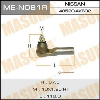 Masuma ME-N081R Tie rod end right MEN081R: Buy near me in Poland at 2407.PL - Good price!