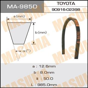Masuma MA-985 V-belt MA985: Buy near me in Poland at 2407.PL - Good price!