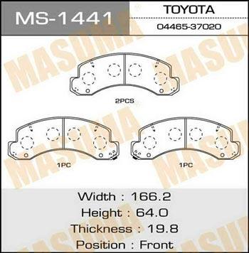 Masuma MS-1441 Brake shoe set MS1441: Buy near me in Poland at 2407.PL - Good price!