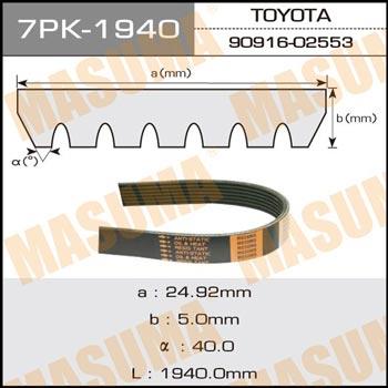 Masuma 7PK-1940 V-ribbed belt 7PK1940 7PK1940: Buy near me in Poland at 2407.PL - Good price!