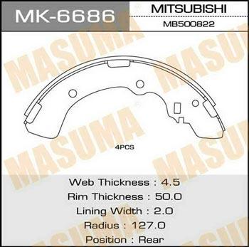 Masuma MK-6686 Brake shoe set MK6686: Buy near me at 2407.PL in Poland at an Affordable price!