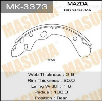 Masuma MK-3373 Brake shoe set MK3373: Buy near me in Poland at 2407.PL - Good price!