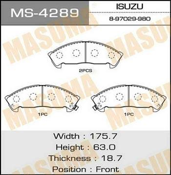 Masuma MS-4289 Bremsbackensatz MS4289: Kaufen Sie zu einem guten Preis in Polen bei 2407.PL!