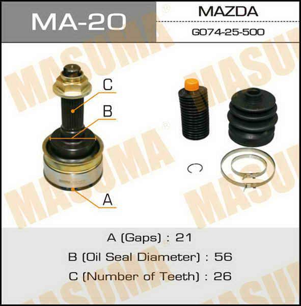 Masuma MA-20 Шарнір рівних кутових швидкостей (ШРКШ) MA20: Приваблива ціна - Купити у Польщі на 2407.PL!